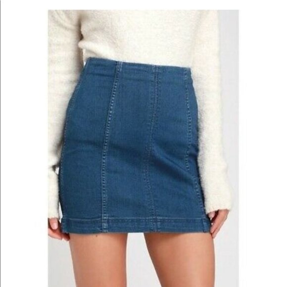 Free People Modern Femme Stretch Denim Mini Skirt - Picture 9 of 9